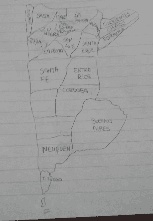 Mapa Argentino Dibujado a Mano