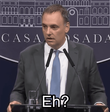 Adorni at the Podium Says Eh