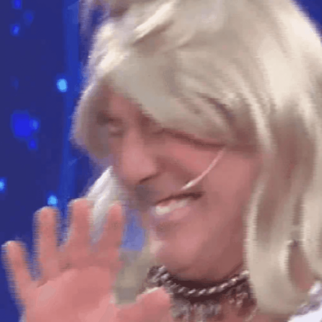 Man In Blonde Wig Claps On Argentine TV