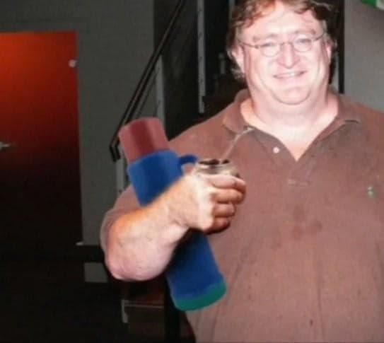 Gabe Newell Sips Argentine Mate