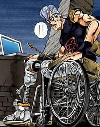 Polnareff Sits In Wheelchair At Computer