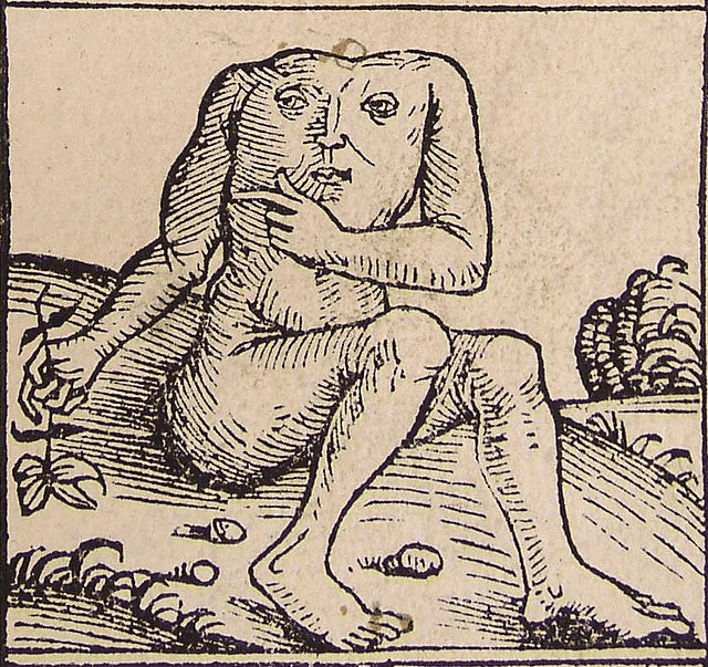 Medieval Headless Blemmyes Face On Chest
