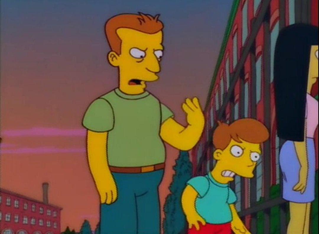 Dad Annoyed Kid Terrified Classic Simpsons