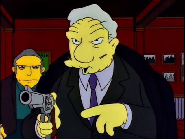 Fat Tony Simpsons Pointing Gun
