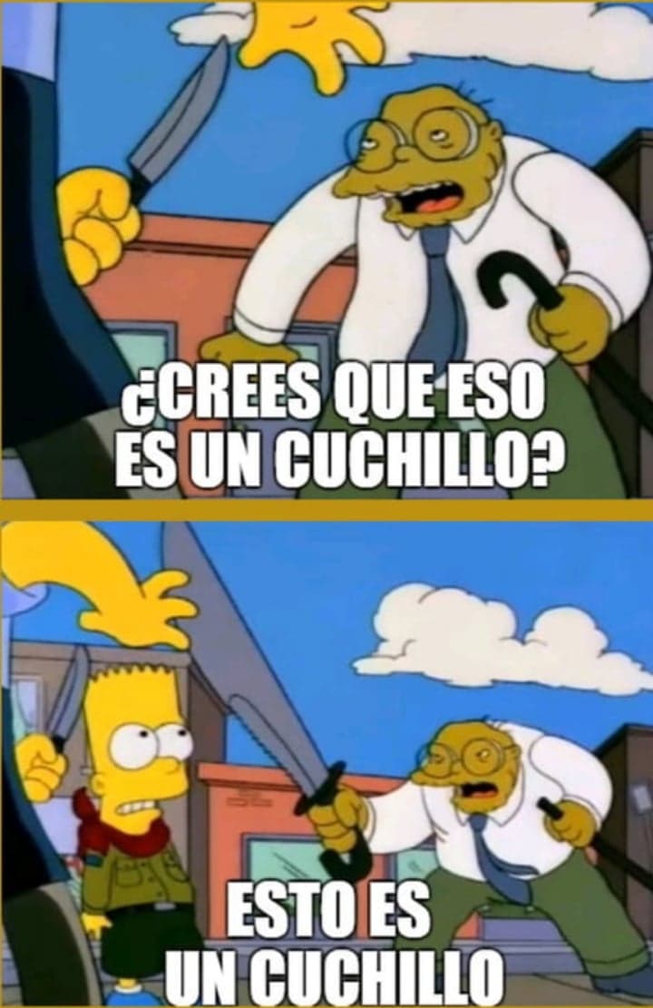 Hans Moleman Does Crocodile Dundee With Bart