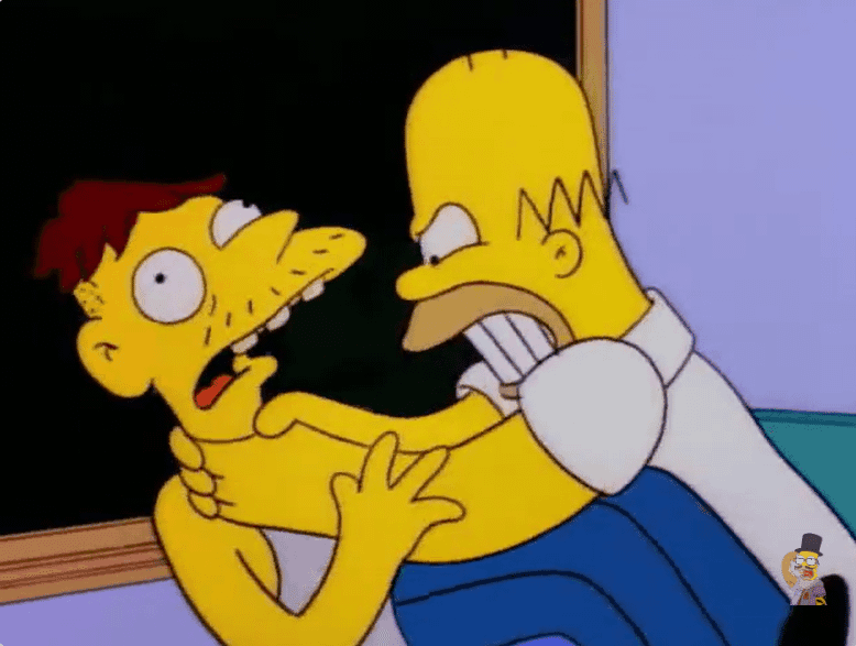Homer Simpson Strangles Bart Again