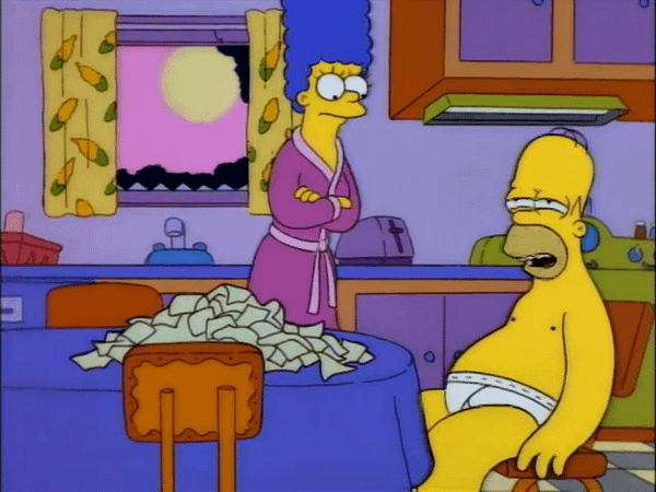 Marge Disapproves Of Homer And His Money