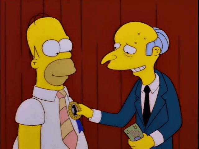 Burns Buys Homer's Loyalty With Cash
