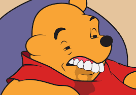 Angry Winnie the Pooh Bares Teeth
