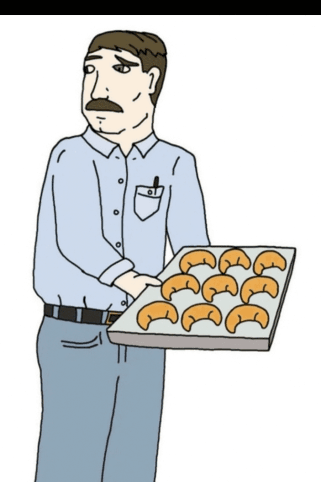 Displeased Dad Delivers Croissant Tray
