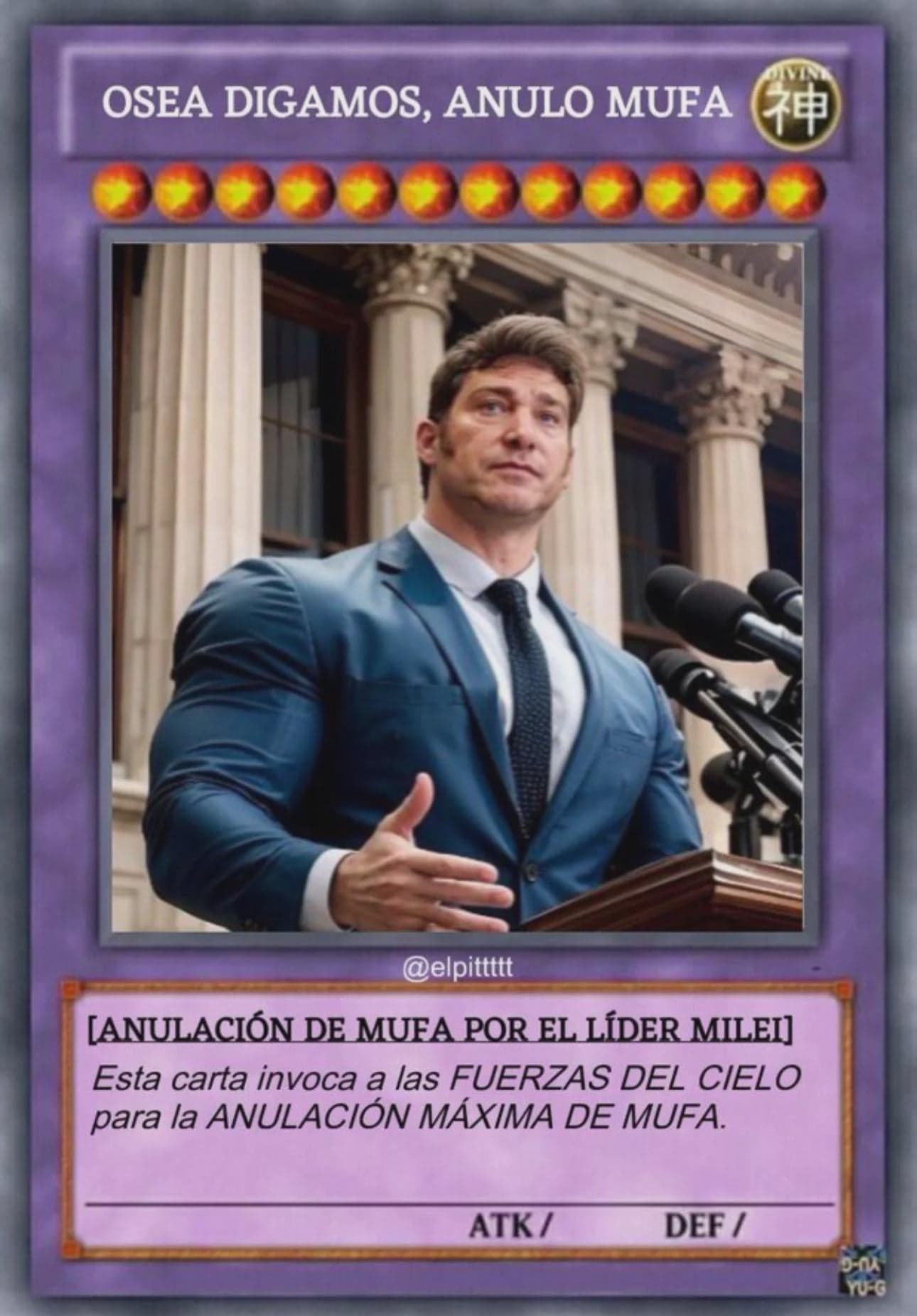 Milei Divine Card Cancels All Bad Luck